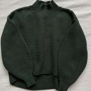 Anthropologie Dark Green Cowl Neck Sweater